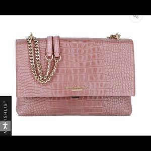 *48 Hour Sale *Bruno Magli croc embossed chain shoulder Bag (dusty rose )